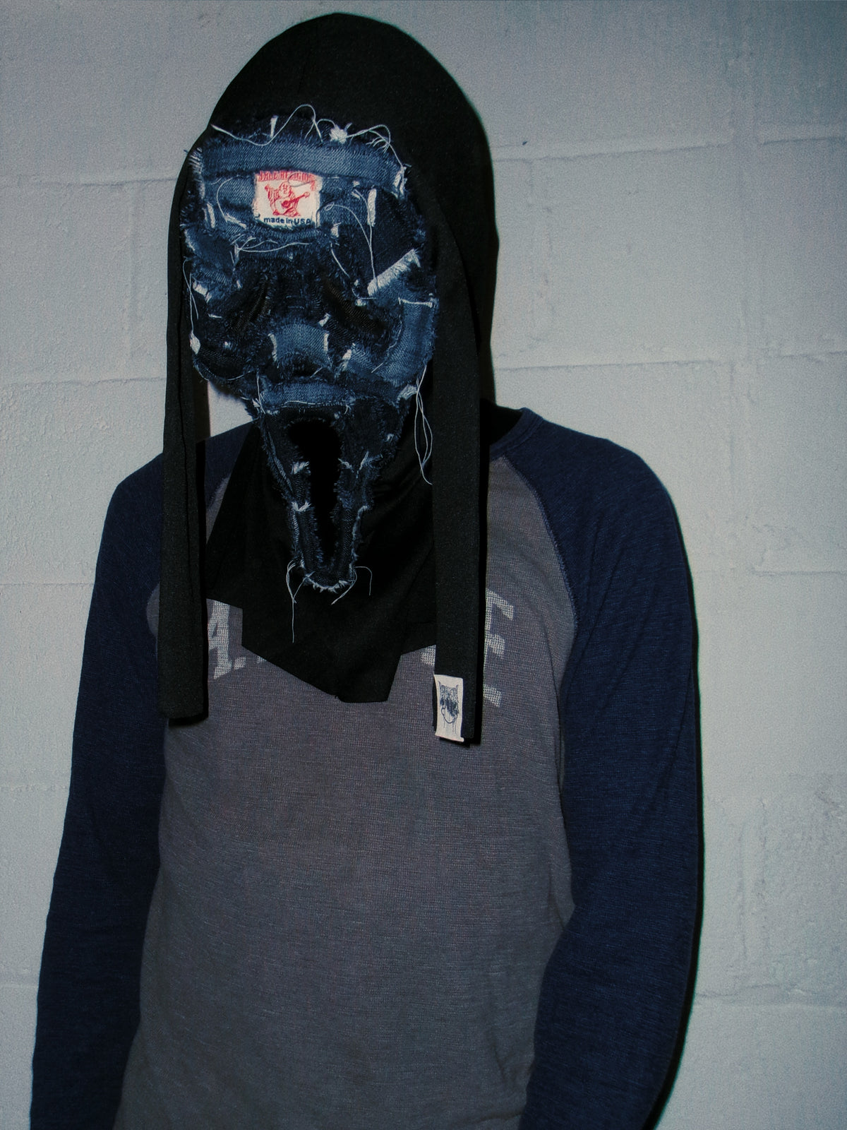 1 of 1 denim Ghostface mask