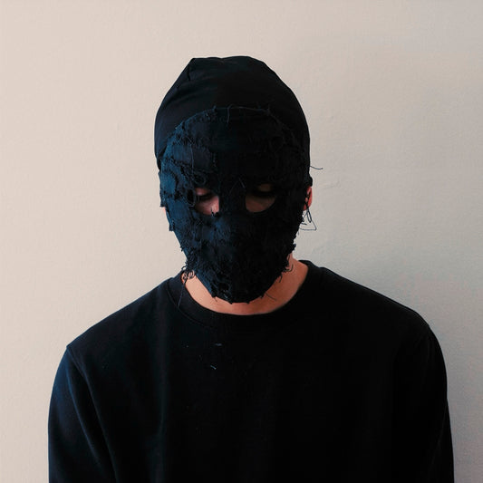 Black denim hockey mask