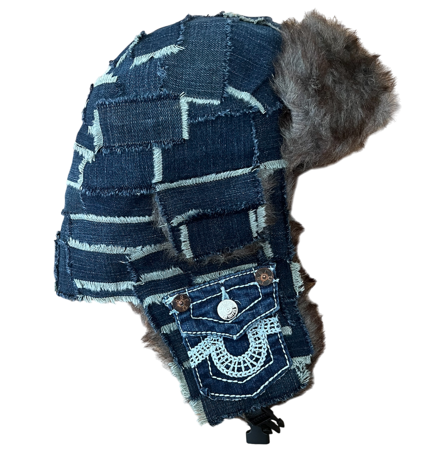 Blue denim ushanka