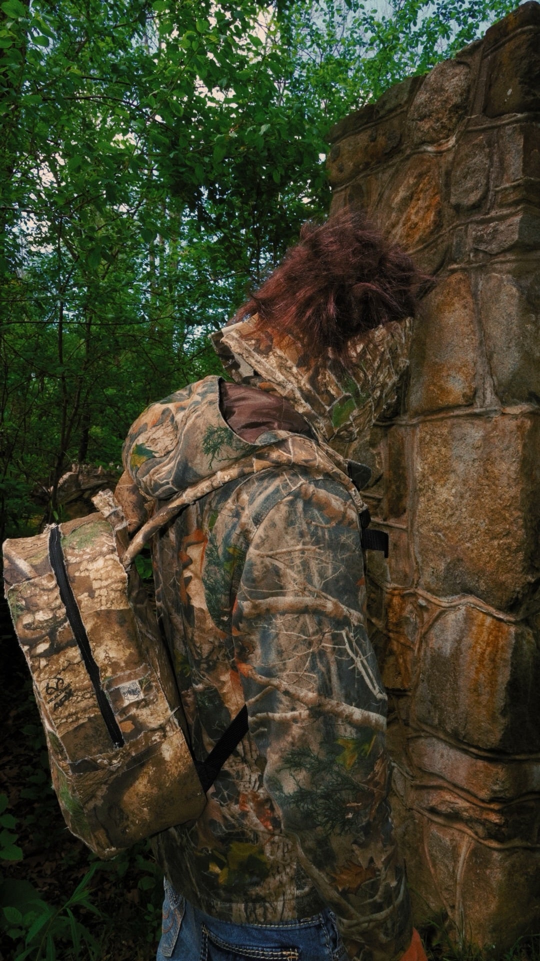 1/1 Camo denim backpack