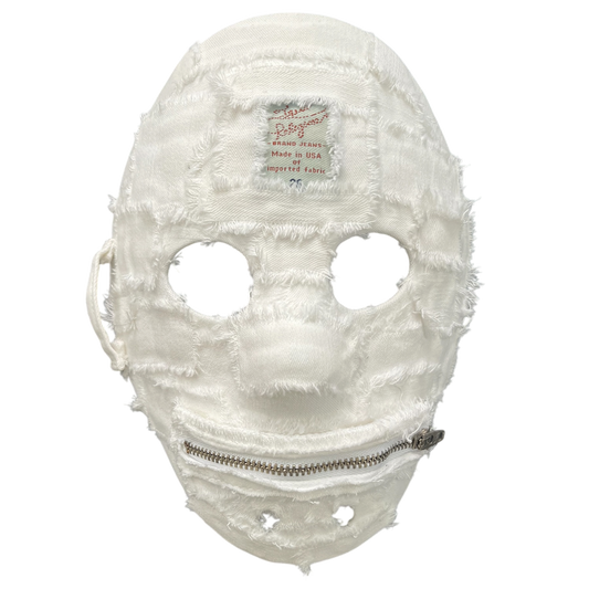 White denim hockey mask