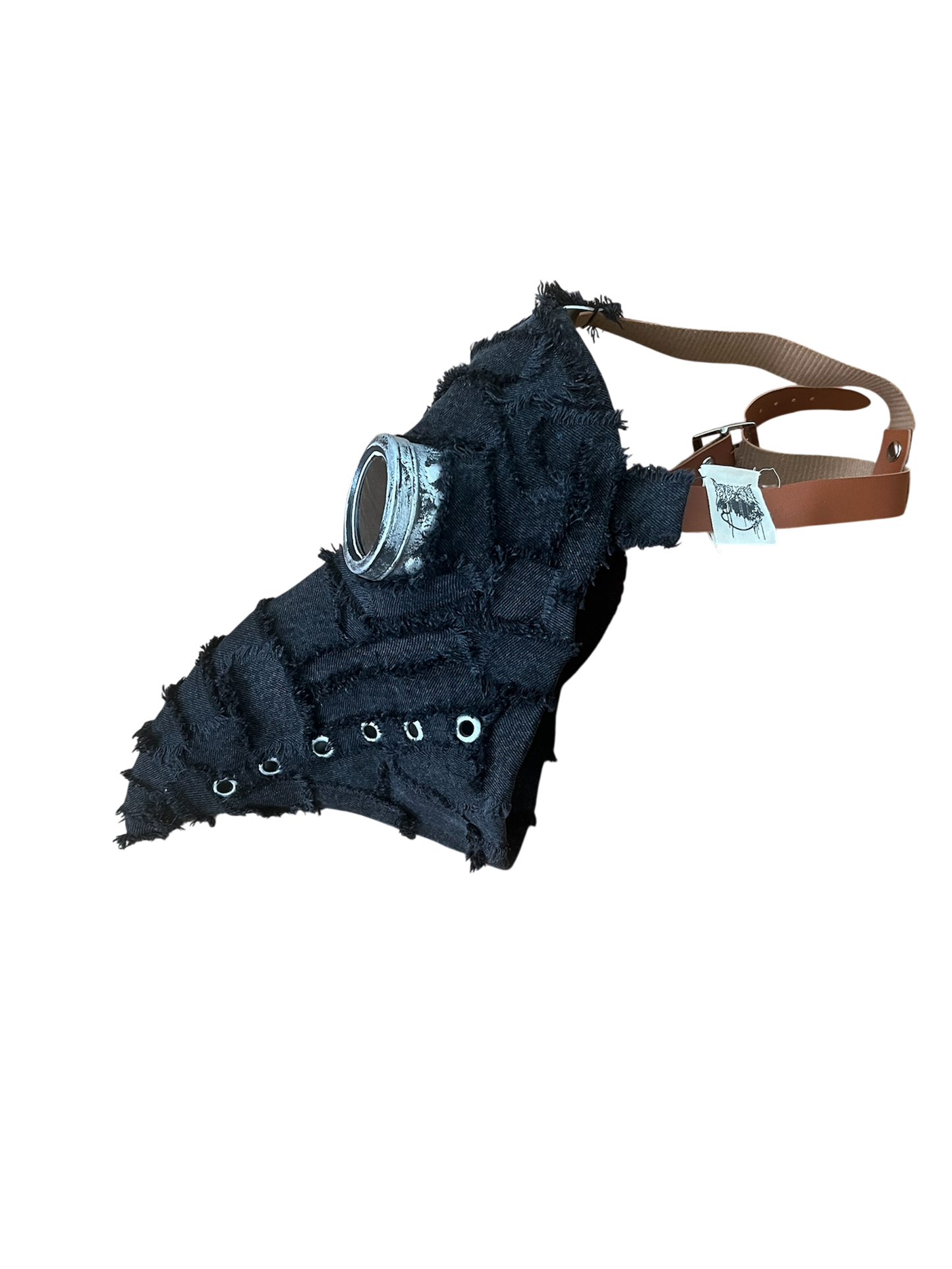 1/1 Black denim plague doctor mask
