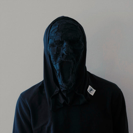 Black denim scream mask