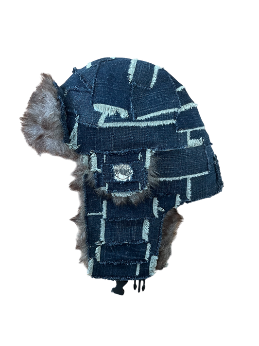 Blue denim ushanka