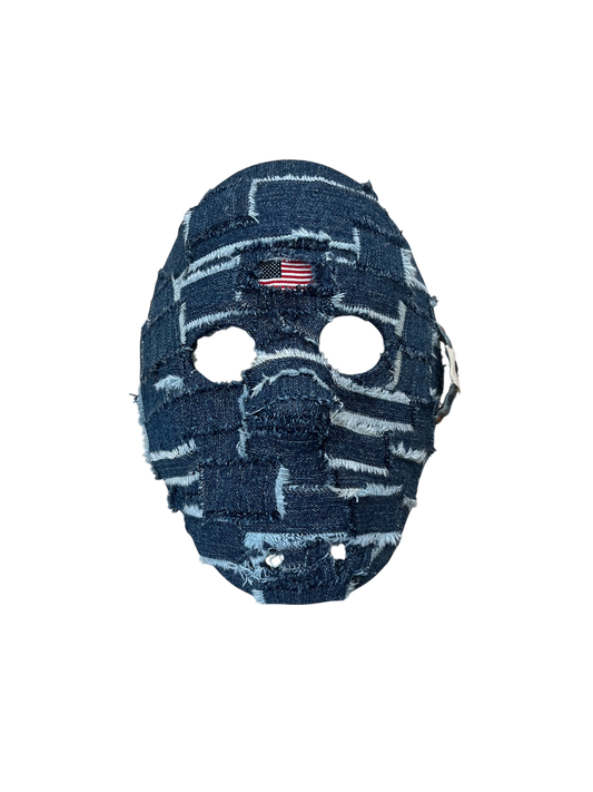1/1 Blue denim hockey mask