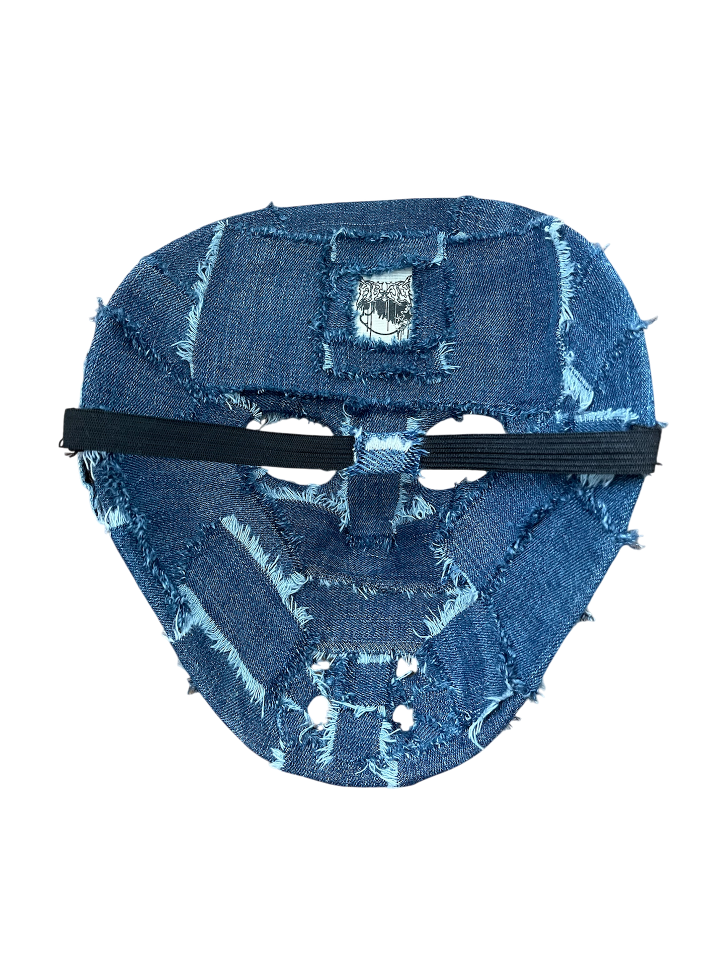 Blue denim hockey mask