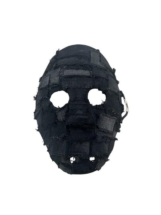 1/1 Black denim hockey mask
