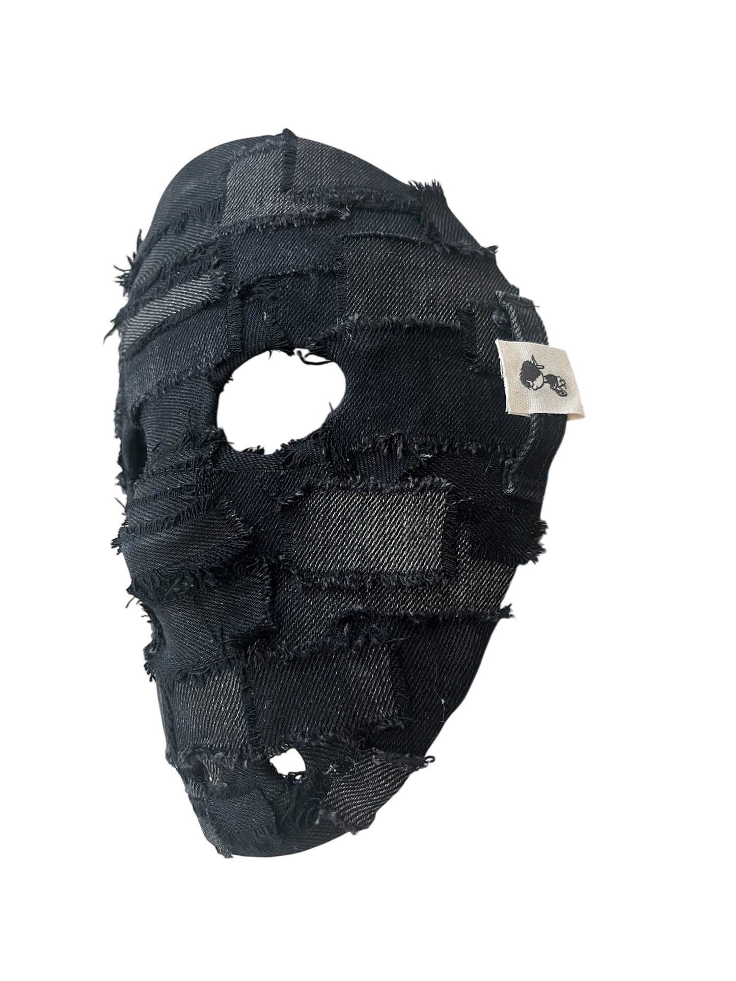 1/1 Black denim hockey mask