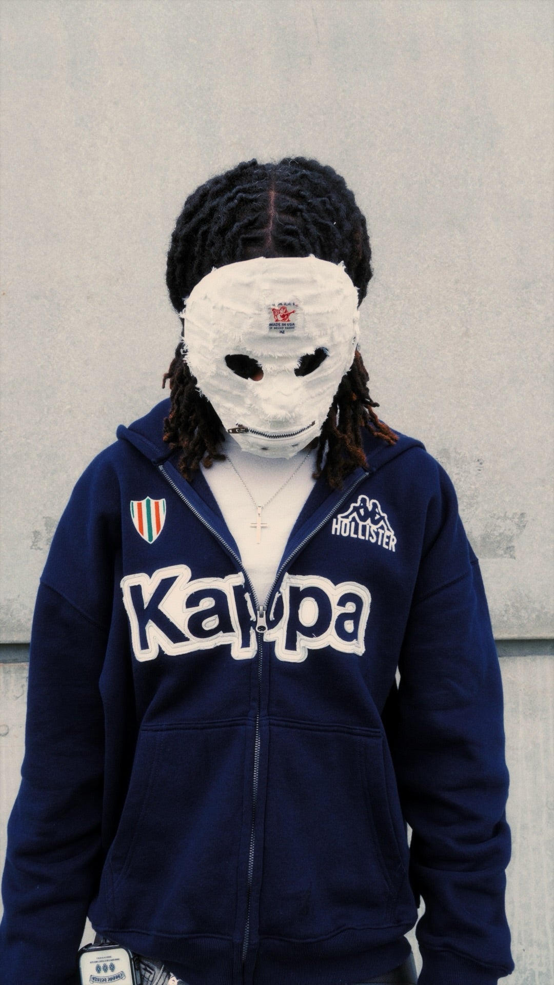 1/1 White denim hockey mask