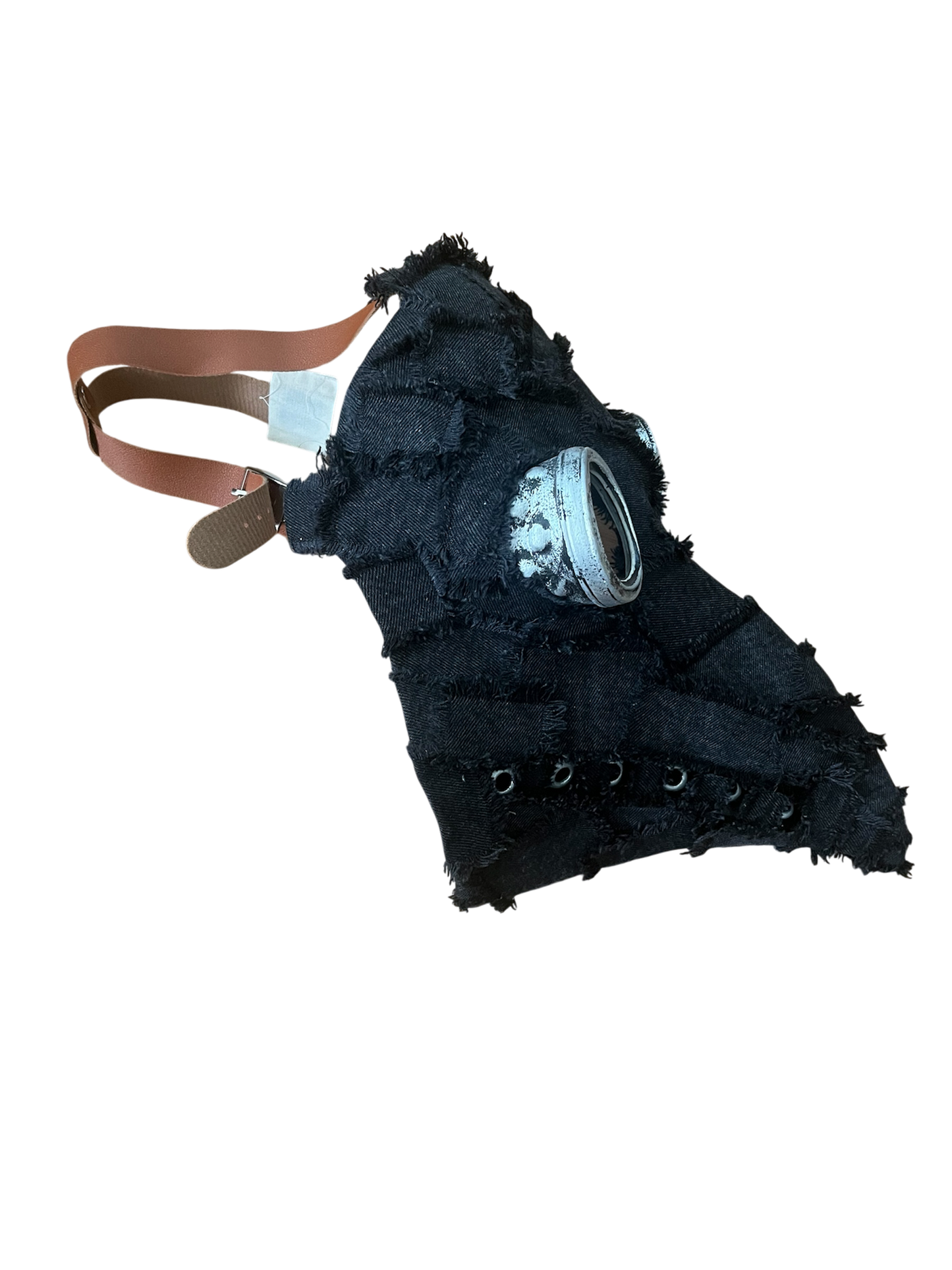 1/1 Black denim plague doctor mask