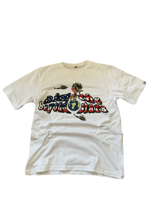 Og American flag logo tee White