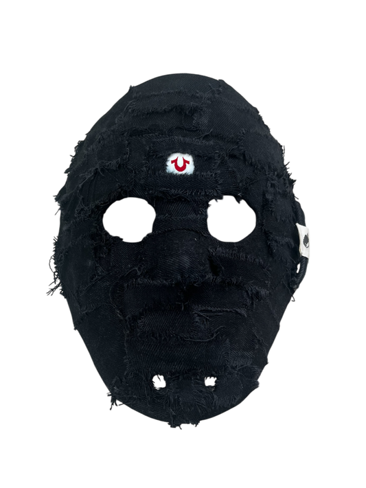 1/1 Black denim hockey mask
