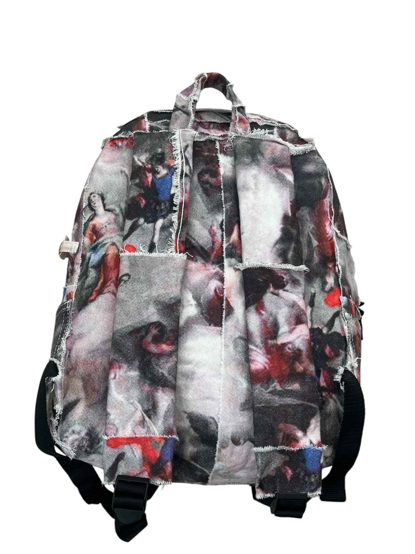 1/1 Denim collage graphic backpack